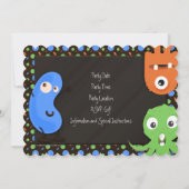 Cute Monster Kinder Halloween Costume Party Kaart (Achterkant)