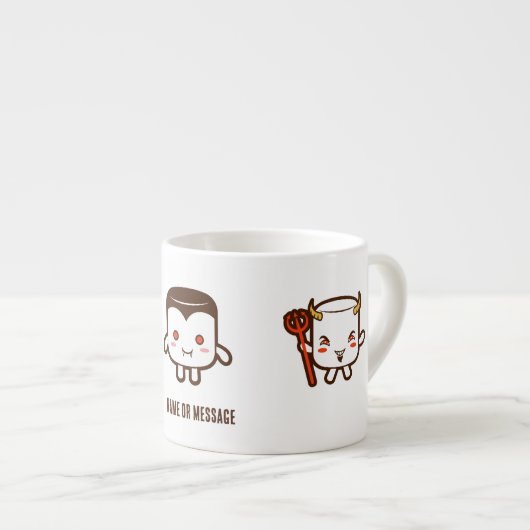Cute Monster Marshmallows Halloween Espresso Kop (Voorkant rechts)
