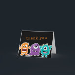 Cute Monster Mash Kinderverjaardagsfeestje Bedankkaart<br><div class="desc">Deze moderne bedankkaart voor kinderverjaardagsfeestjes bevat leuke illustraties van monsters en een rustieke,  versleten lettertype. Dit is de perfecte bedankkaart voor een leuk,  modern kinderverjaardagsfeestje. Zie de volledige collectie hieronder... </div>