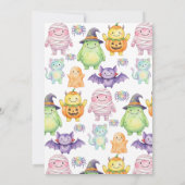 Cute Monster Mash Verjaardagsfeest Kinderen Hallow Kaart (Achterkant)