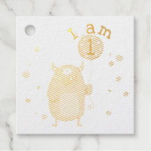  Cute Monster met ballon Birthday Sq