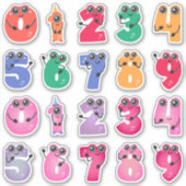 Cute Monster Numbers Sticker (Voorkant)