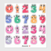 Cute Monster Numbers Sticker (Vel)