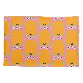 Cute Monster Oranje Naam Kussen Hoes (Achterkant)