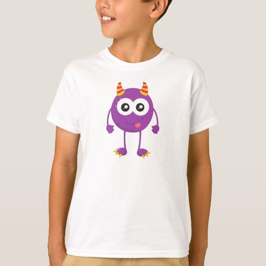 Cute Monster, Paarse Monster, Funny Monster, Horns T-shirt