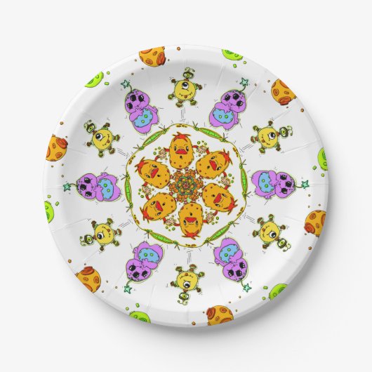 cute monster paper plates papieren bordje (Voorkant)