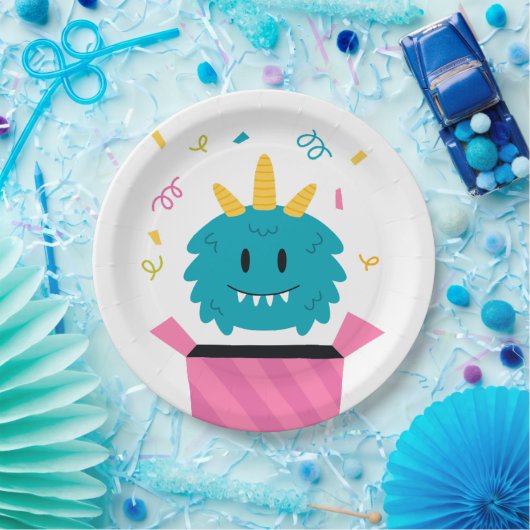 Cute monster papieren bordje (Feest)