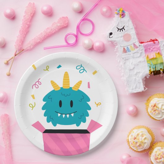Cute monster papieren bordje (Feest)