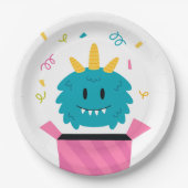 Cute monster papieren bordje (Voorkant)