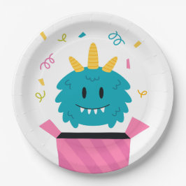 Cute monster papieren bordje