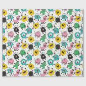 Cute Monster Pattern Cadeaupapier (Vlak)