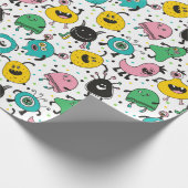 Cute Monster Pattern Cadeaupapier (Hoek)