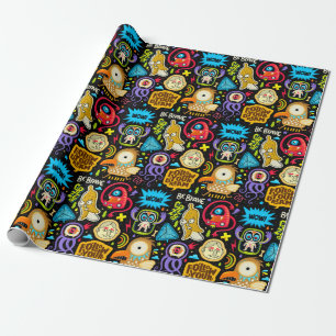 Cute Monster Pattern Wrapping Paper Cadeaupapier