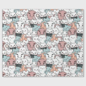 Cute Monster Pattern Wrapping Paper Cadeaupapier (Vlak)