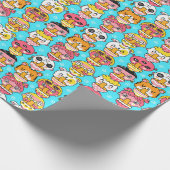 Cute Monster Pattern Wrapping Paper Cadeaupapier (Hoek)