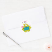 Cute monster ronde sticker (Envelop)