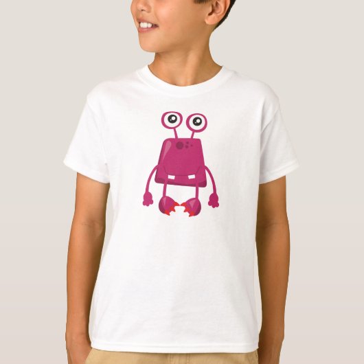 Cute Monster, Roze Monster, Funny Monster, Gekke T-shirt (Voorkant)