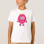 Cute Monster, Roze Monster, Horns, Funny Monster T-shirt (Voorkant)
