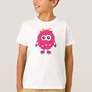 Cute Monster, Roze Monster, Horns, Funny Monster T-shirt
