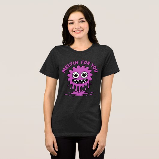 Cute Monster Tri-Blend Shirt (Voorkant volledig)