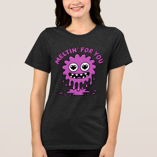 Cute Monster Tri-Blend Shirt (Voorkant)