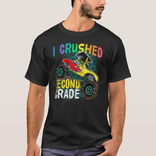 Cute Monster Truck Afstuderen Boys I Crush Seco T-shirt (Voorkant)