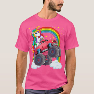 Cute Monster Truck Unicorn Magical Rainbow Kinder T-shirt
