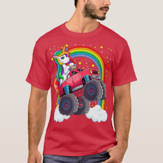 Cute Monster Truck Unicorn Magical Rainbow Kinder  T-shirt