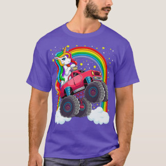 Cute Monster Truck Unicorn Magical Rainbow Kinder  T-shirt