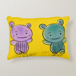Cute Monster Vrienden Decoratiekussen Accent Kussen