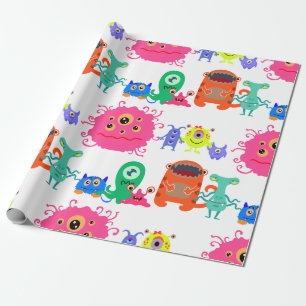 Cute Monster Wrapping Paper Cadeaupapier