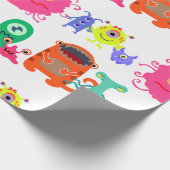 Cute Monster Wrapping Paper Cadeaupapier (Hoek)