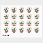 Cute Monstera Planten Framed Bohemian Design Ronde Sticker (Vel)