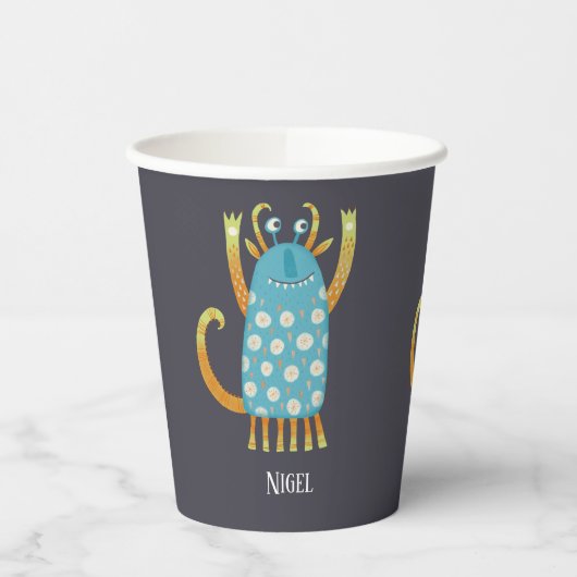 Cute Monsters gepersonaliseerd Papieren Bekers (Links)
