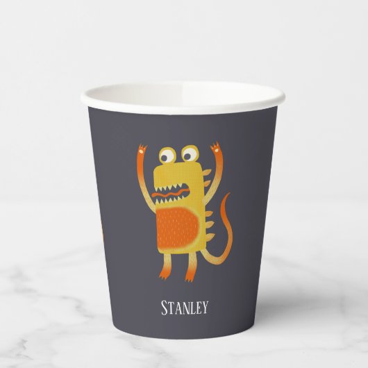 Cute Monsters gepersonaliseerd Papieren Bekers (Links)