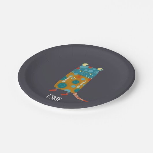 Cute Monsters gepersonaliseerd Papieren Bordje (Gekanteld)