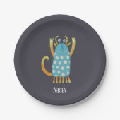 Cute Monsters gepersonaliseerd Papieren Bordje (Voorkant)