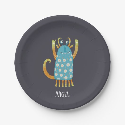 Cute Monsters gepersonaliseerd Papieren Bordje (Voorkant)