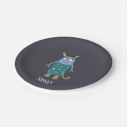 Cute Monsters gepersonaliseerd Papieren Bordje (Gekanteld)