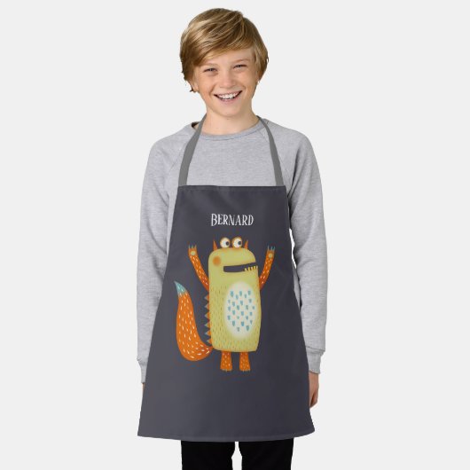 Cute Monsters gepersonaliseerd Schort (Gedragen)