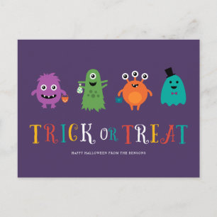 Cute Monsters Halloween Briefkaart