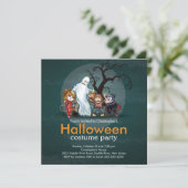 Cute Monsters Halloween Costume Party Invitation Kaart (Staand voorkant)