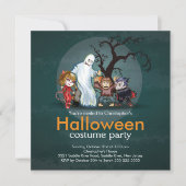 Cute Monsters Halloween Costume Party Invitation Kaart (Voorkant)
