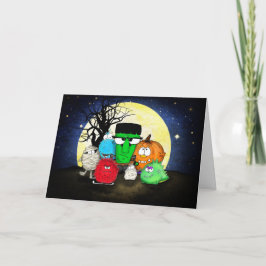 Cute Monsters Happy Halloween Kaart
