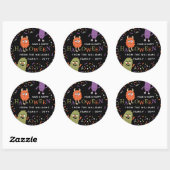 Cute Monsters Happy Halloween Ronde Sticker (Vel)