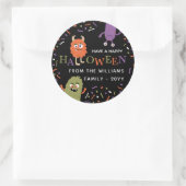 Cute Monsters Happy Halloween Ronde Sticker (Tas)