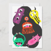 Cute monsters illustratie 1e verjaardag kaart (Achterkant)