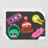 Cute monsters illustratie 5e verjaardag kaart (Achterkant)