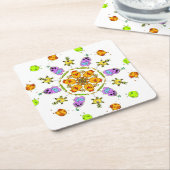 cute monsters kartonnen onderzetters (Schuin)