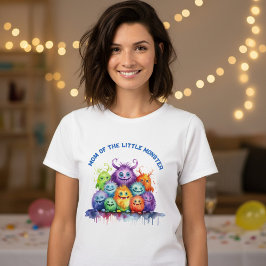 Cute Monsters Kids Birthday Party Mom T-shirt